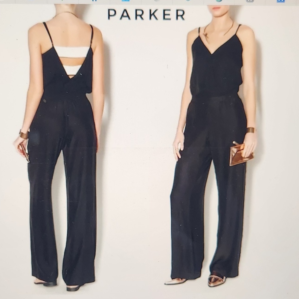 Parker Theo Combo Wide Leg Silk Jumpsuit